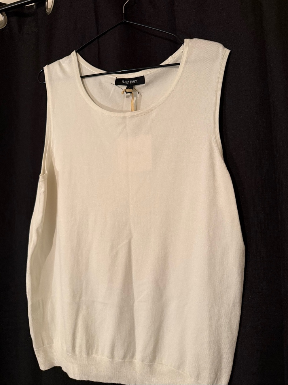 Eileen Tracy white Sleeveless Sweater NWT